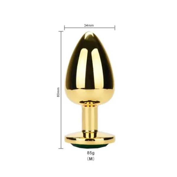 Medium Golden Luxury Round Shaped Anal Butt Plug