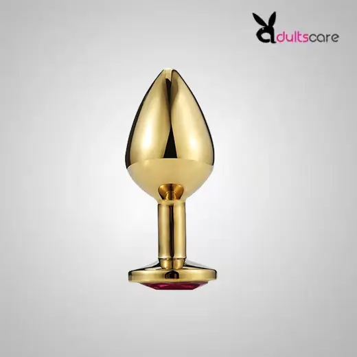 Large Golden Luxury Round Shaped Anal Butt Plug