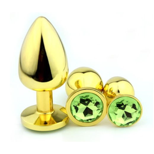 Golden 3 Pcs Luxury Round Shaped Anal Butt Plug