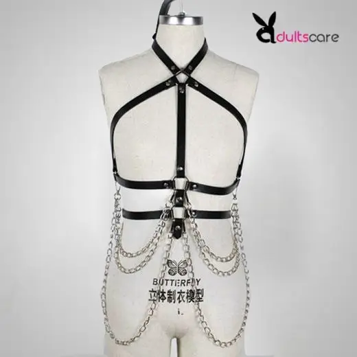 Harness Sexy Garter Belt Woman Leather Fetish Body Bondage