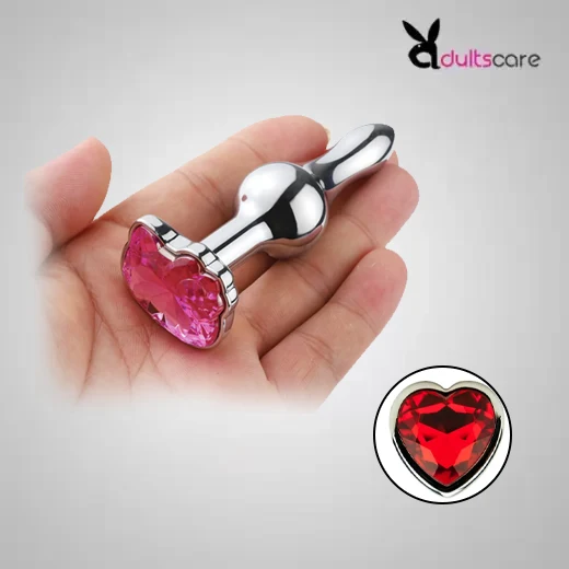 Heart Shape Metal Jewel Crystal Anal Butt Plug