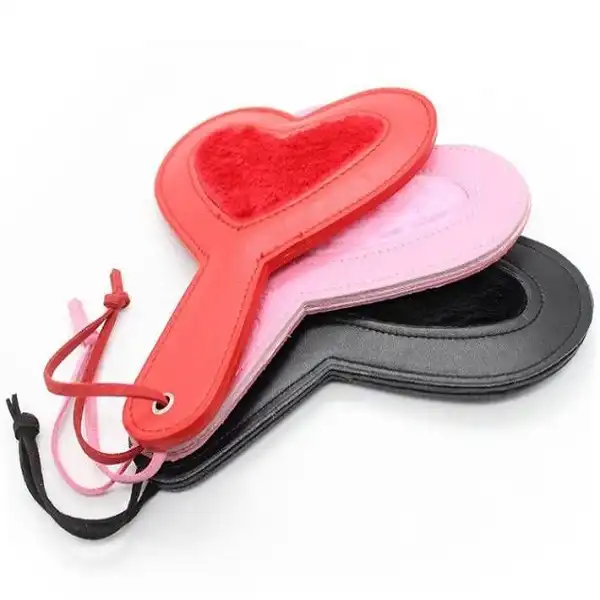 Heart-Shape Leather Hand Bat Spanking Floggers