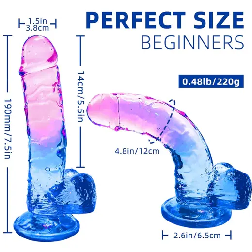Jelly Colorful Dildo Realistic Suction Cup Sex Toys for Women