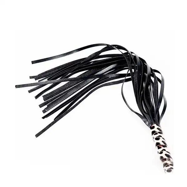 Leather Leopard Grain Hand Shank Whip