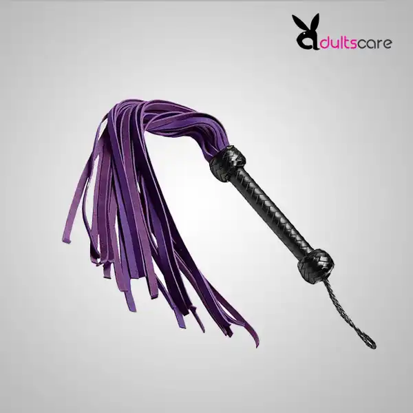 Leather Nubuck Purple Flogger Whip