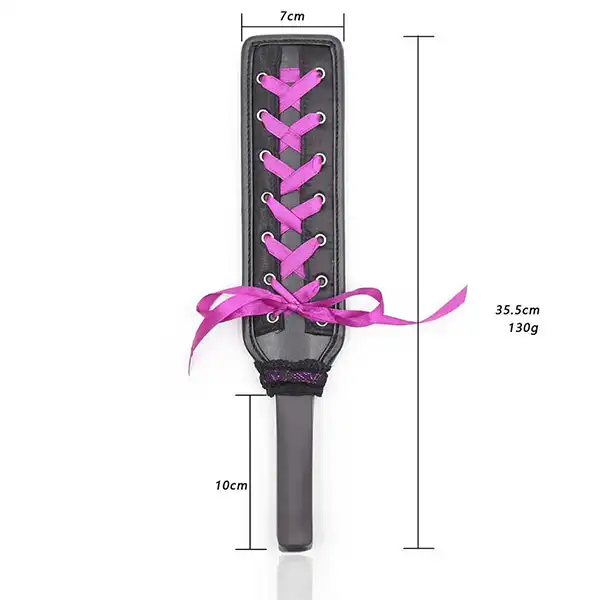 Leather Spanking Paddle with Ribbon