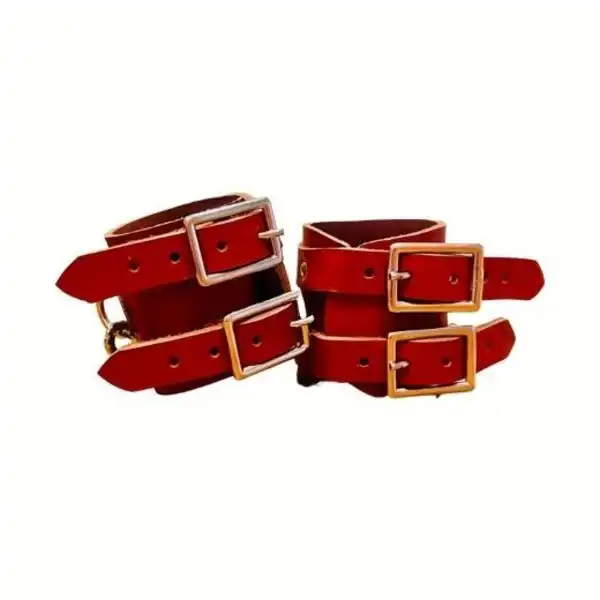 Genuine Leather Brown Handcuffs For Couples