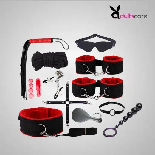 Luxury 12Pcs Leather Bdsm Bondage Kit
