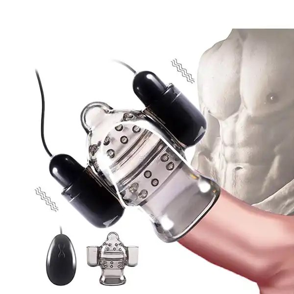 Men Delay Ejaculation Penis Double Vibrator