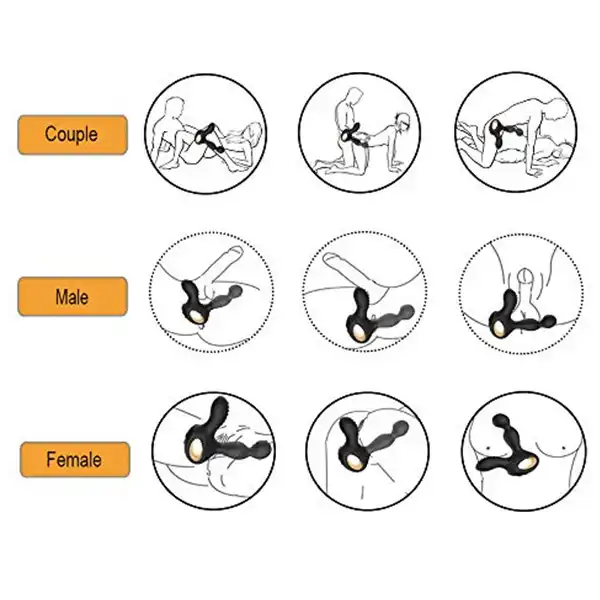 Multi Freq G Spot Dual Motor Wireless remote USB Vibrator Prostate Massager