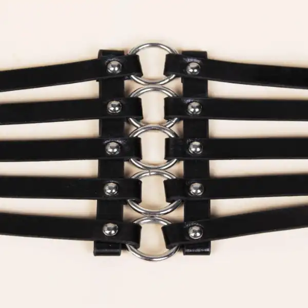 Fetish Necklac 4 Ring Out Wide Belt