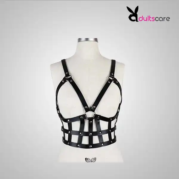 PU leather Harness Bondage corset for women