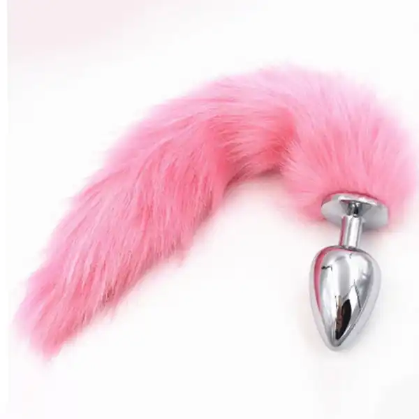 Pink Tail Butt Plug Fox Tail BDSM