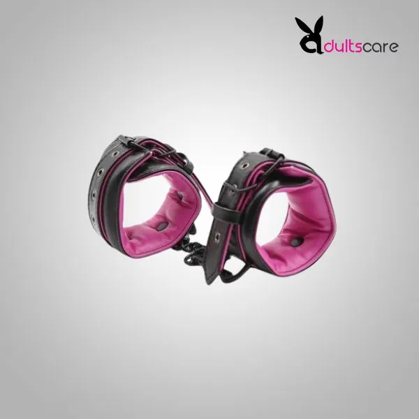 Pink Black Handcuffs Ankle Cuffs
