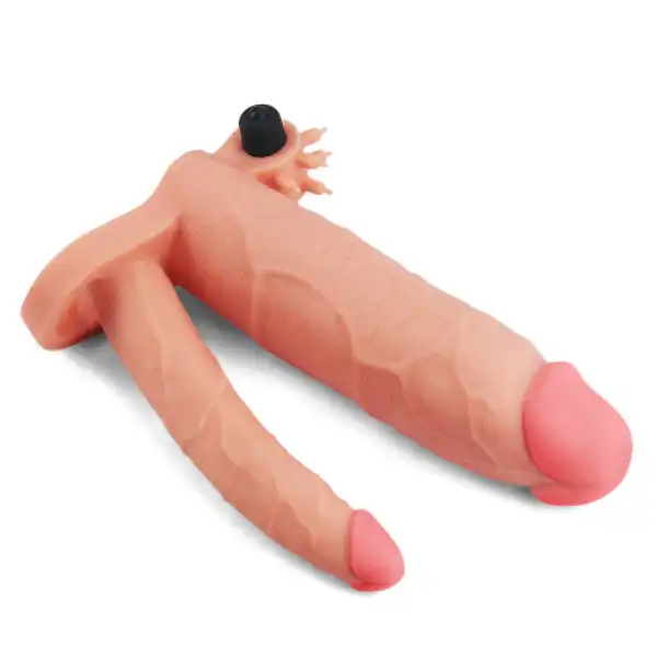 Pleasure X-Tender Vibrating Double Penis Sleeve