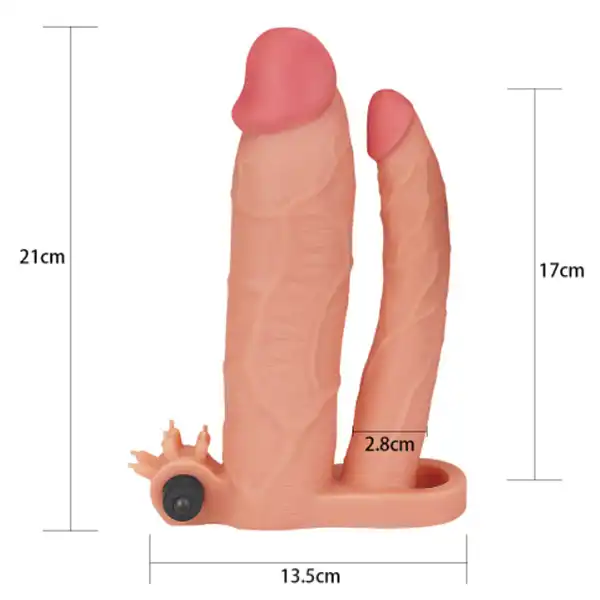 Pleasure X-Tender Vibrating Double Penis Sleeve