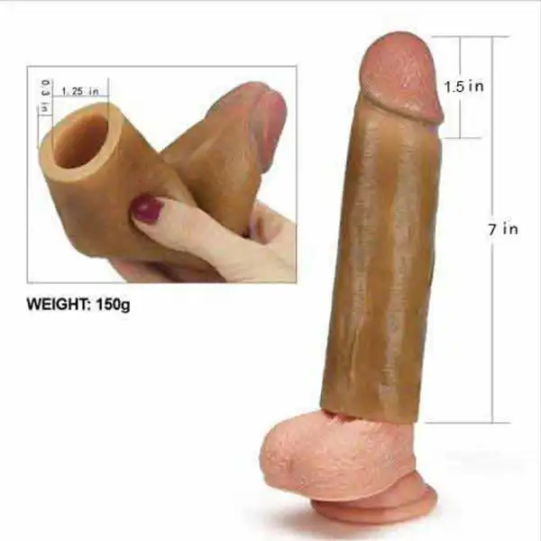 7 Inch realstic smooth silicone penis sleeve