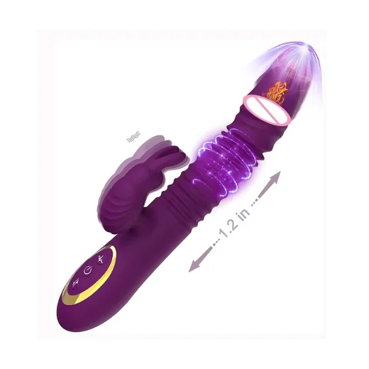 Thrusting Rabbit G Spot Clitoral Stimulator Vibrator with Magnetic Charging