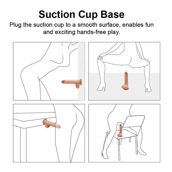 8.5 Inch Realistic Dildo with Strong Two Layer Silicone Suction Cup