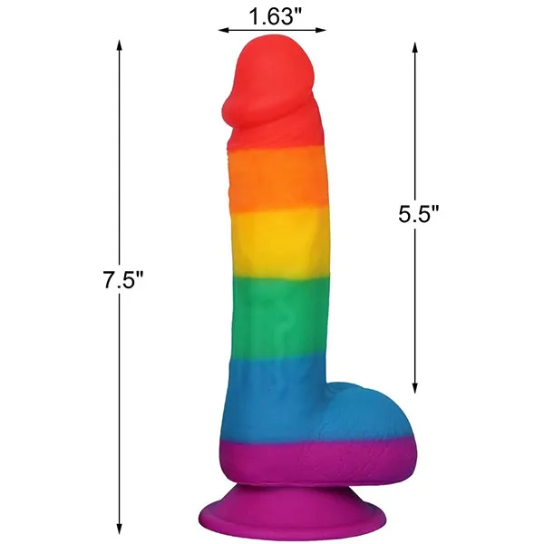 Realistic Rainbow Dildo with Suction Cup