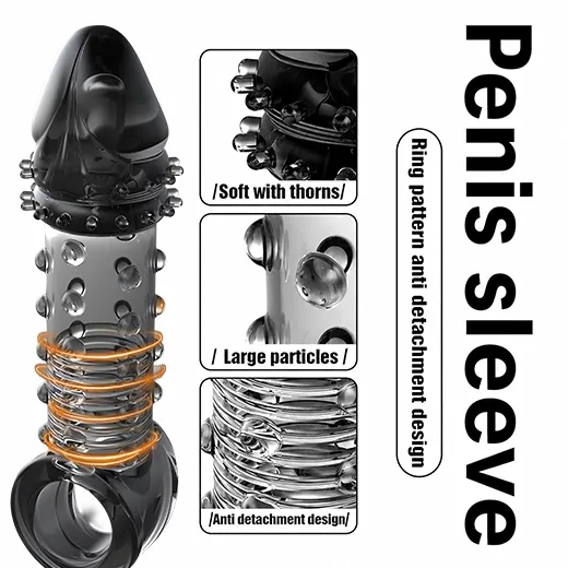 Reusable Crystal Delay Time Penis Sleeve Extender For Men