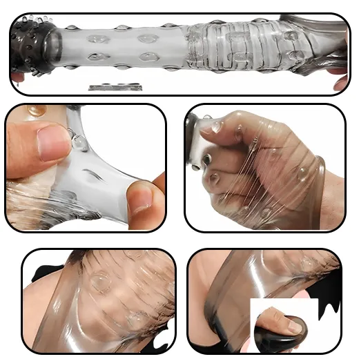 Reusable Crystal Delay Time Penis Sleeve Extender For Men
