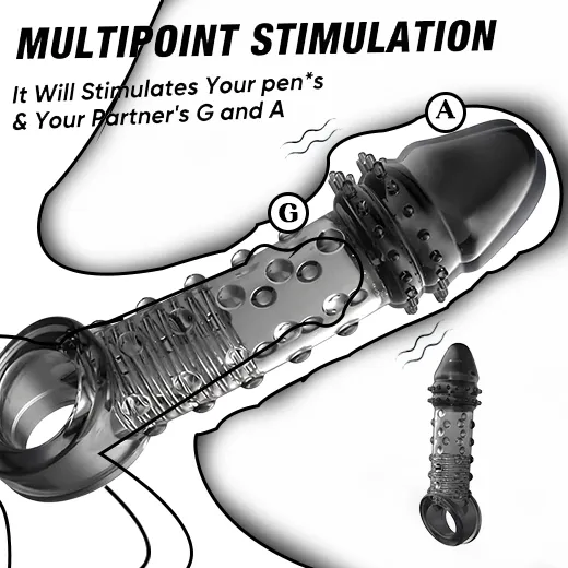 Reusable Crystal Delay Time Penis Sleeve Extender For Men