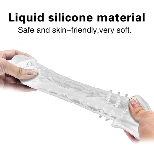 Reusable Transparent Penis Male Penis Enlargement Sleeve