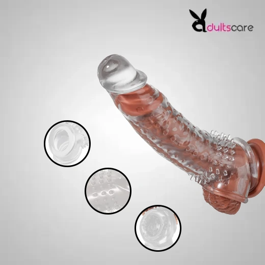 Reusable Transparent Penis Male Penis Enlargement Sleeve