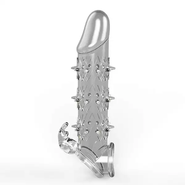 Reusable Crystal Delay Time Penis Sleeve Extender For Men