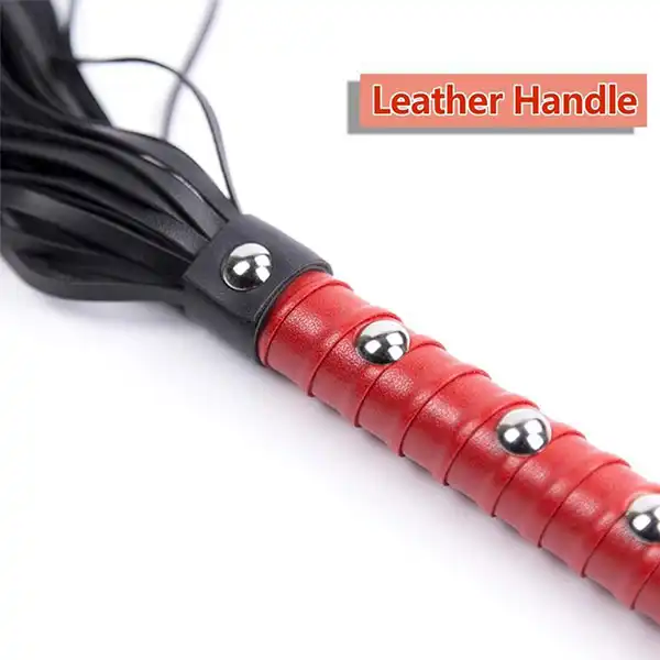Romantic Leather Flogger Whip with Wrist Loop