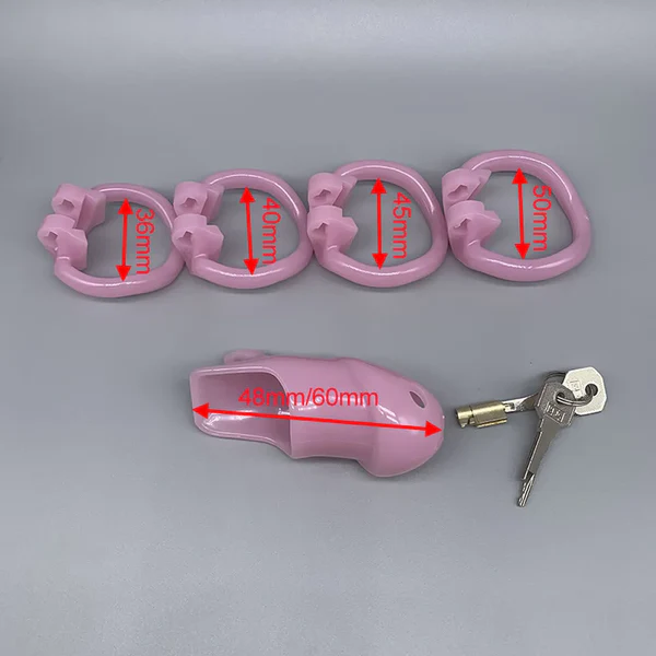 Custom Chastity Cage with 4 Active Sizes Rings