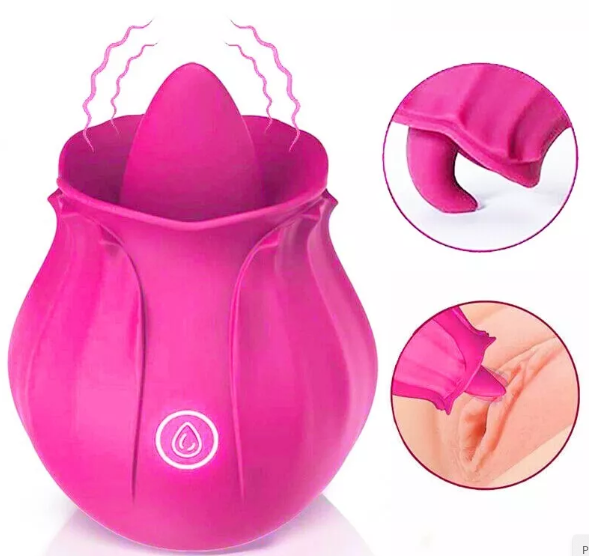 Clitoral Rose Sex Toys Multi Vibrator Stimulator for Women Licking Tongue