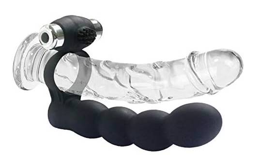 Silicone Double Penetrator Anal Sex Beads Butt Plug Cockring