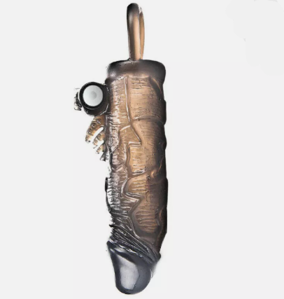 Black Penis Extender Sleeve Delay Ejaculation with vibration