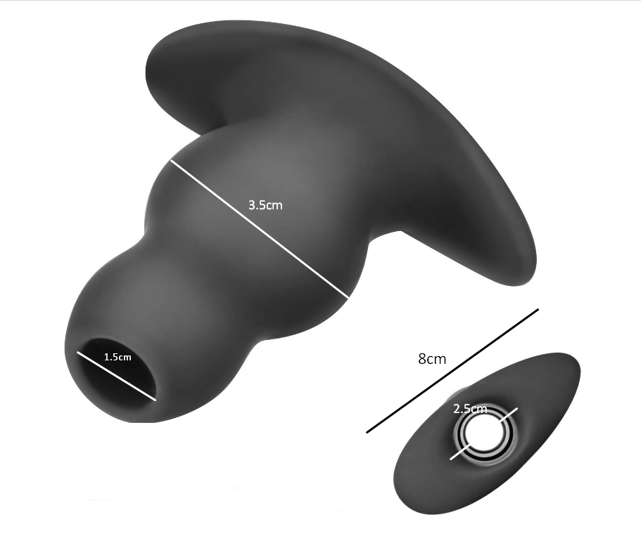 Large Soft Silicone Hollow Enema Butt Plug Prostate Massager