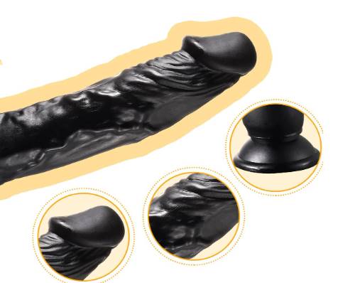 Realistic black Suction Dildo without balls