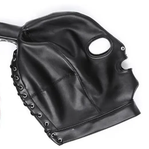 Sex Fetish Slave Hood Leather Mask