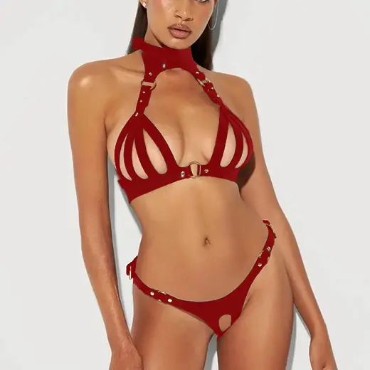 Sexy Soft Leather Bondage Harness Set