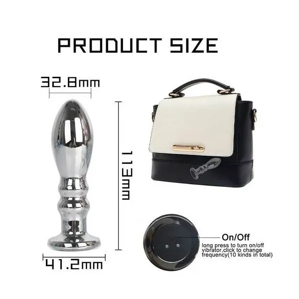 Stainless Steel Anal,Prostate Vibrators with USB charge