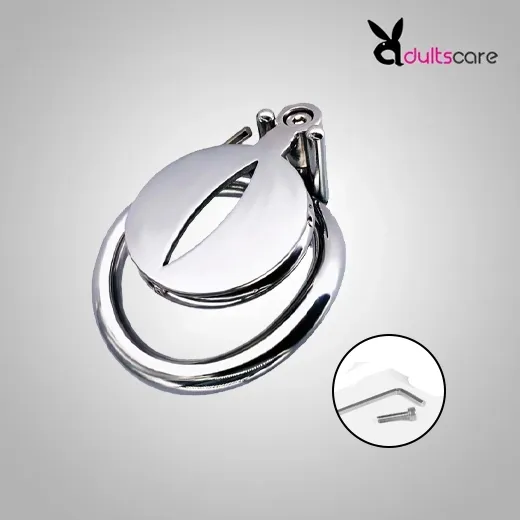Stainless Steel Flat Chastity Cage Curve Ring Screw Locker