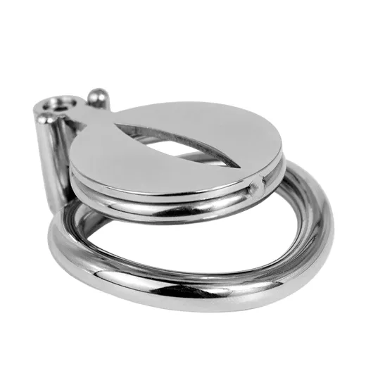 Stainless Steel Flat Chastity Cage Curve Ring Screw Locker