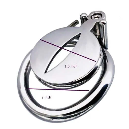 Stainless Steel Flat Chastity Cage Curve Ring Screw Locker