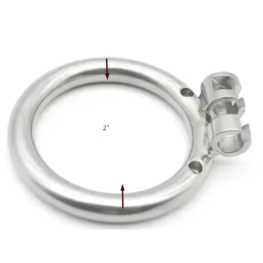 Stainless Steel Flat Chastity Cage With Urethral Penis Plug