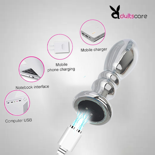 Stainless Steel Anal,Prostate Vibrators with USB charge
