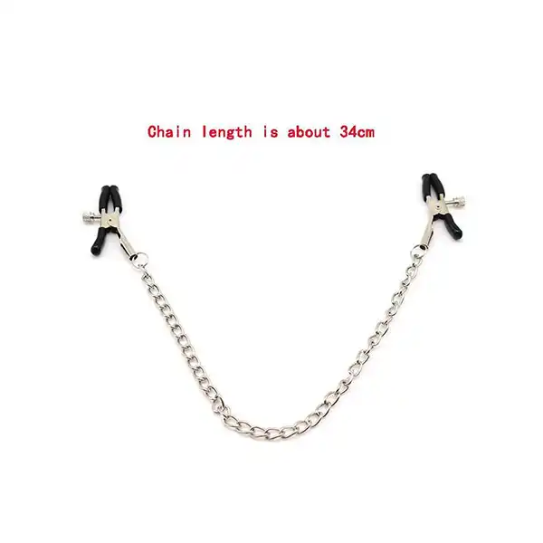 Steel Metal Chain Nipple Stimulation Clamps