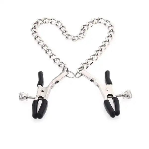 Steel Metal Chain Nipple Stimulation Clamps