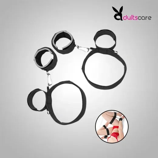 Thigh Bondage Handcuff Wrist & Ankle Cuffs Kit