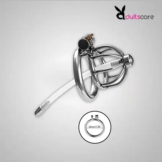 Tomi Stainless Steel Male Chastity Cock Cage With Urethral Tube For Men