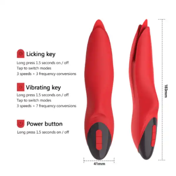 Waterproof Ultra-quiet Tongue Shape Vibrator Sex Toy